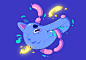 blue cartoon Character design  characters Collection cute digital illustration illustrations Procreate ring-卡通插画/拟人形象