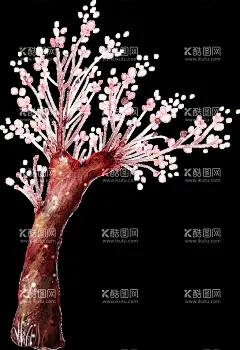 花  - 源文件下载【酷图网】花,插画,传统元素,中国风,典雅,素雅,树,