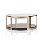 Manhattan Glass Top Round Coffee Table - Max Sparrow: 