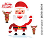 Santa Claus with Deers - stock vector