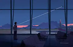 #灵感的诞生# 插画设计师Dion MBD的笔触温柔缱卷，以一种时空交错的表现方式，刻画出了画中人的思念和羁绊，以及“安静下来时会突然想你”的情绪其中有几幅作品的名字叫「直到我们再次相遇的那一天」，这也是现在每个人的愿望吧~ ​​​​