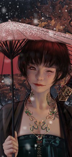 伞 美女 唯美 鬼刀全面屏手机壁纸 更新时间：2022-01-16