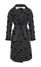 Steel Rose-Embroidered Wool Coat by Aquilano.rimondi Now Available on Moda Operandi