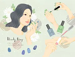 创意手绘唯美网红妆容护理达人草本养生教程插画海报设计素材K195-淘宝网