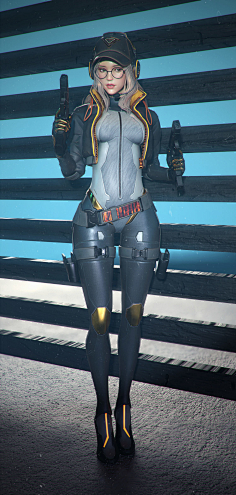 赛博朋克女警(美国角色设计师rosa lee)-cg99(cg99.