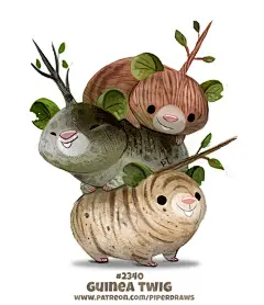 Daily Paint 2340. Guinea Twig, Piper Thibodeau