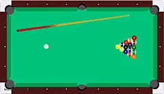 手绘卡通俯视台球桌面插画素材