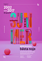 Birger Jarl 2017 - event branding : Event branding for Swedish nightclub Birger Jarl with a vibrant colourful summer theme to celebrate 15 years of good times. 美工云#c3d设计欣赏##3D大图高清图#字体 文案 排版 作品欣赏 杂志大师排版 版式设计 海报 淘宝天猫京东电商活动轮播海报平面设计 男女装 家电数码 电器建材 母婴玩具 箱包女鞋 珠宝