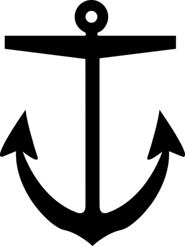 锚船锚简笔画logo纹身图案