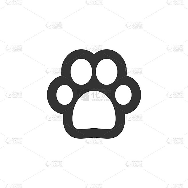 爪打印图标图形设计矢量模板