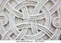 Gypsum stucco moulding plasterwork round abstract fractal pattern background