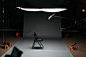 black folding chair on canvas
