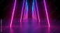 3d render, neon light rods, pink and blue vertical lines, tunnel in virtual reality, corridor, ultraviolet abstract background, laser show stage, fashion catwalk podium, road, way, floor reflection