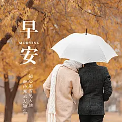 早安冬季问候方形海报