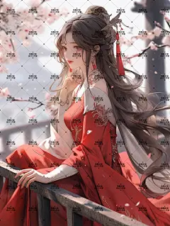 AI版权图古风女211