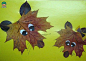 用树叶做的画 可爱的小狐狸和小狗的做法◆肉丁儿童网