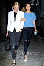 当地时间6月25日，杰米·钟 (Jamie Chung) 与艾比·考尼什 (Abbie Cornish) 在西好莱坞出街共进晚餐。