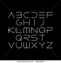 Thin font. Futuristic font. Cosmic Font. Vector alphabet set. Elegant light font. Minimal. Latin alphabet letters. Hipster font, typeface, typography, typewriter.