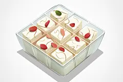 甜点原味炒酸奶元素插画