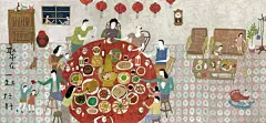 除夕夜插画精选：这顿年夜饭，你吃好了吗？-搜狐