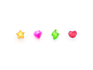 Game Icon cute peach heart lightning jewel star game ui icon