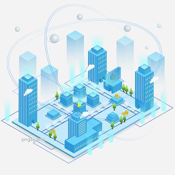 2.5D科技互联网城市建筑未来智慧信息化...