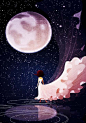六月，基姆通过静看月亮
Moon Watching by Eunjung June Kim
