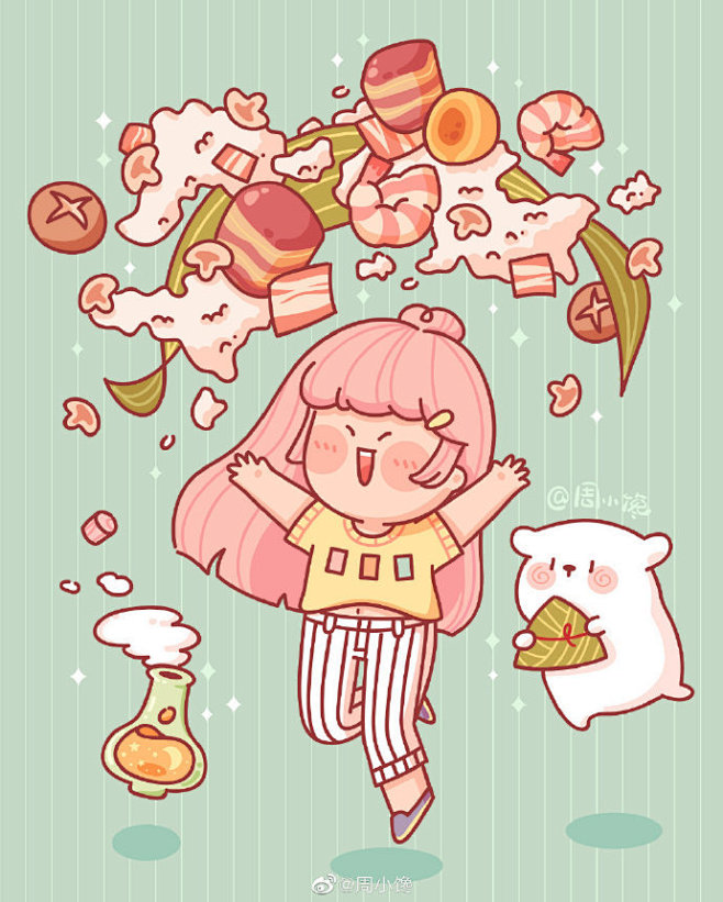 肯德基特邀的插画师，有哪些私藏的Q版插画...