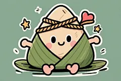 端午节糯香粽子有趣拟人形象插画表情包