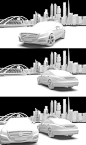 Car ad style frames & animatics : Producing style frames and animations for a car ad using C4D, Vray and AE