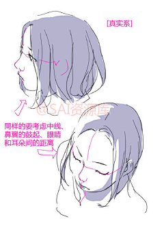 陌漓咲采集到头部_手绘