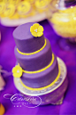 摩登风格主题婚礼：紫色与黄色的搭配