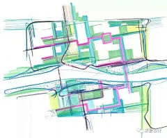 这可能包含：一幅带有线条和色彩的抽象画