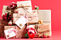 Collection of Christmas present boxes