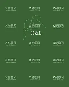人物剪影Logo  - 源文件下载【酷图网】婚礼手绘,人物剪影,线条Logo,情侣简笔画,PSD素材,