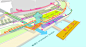 3D diagram of different circulation paths along the waterfront