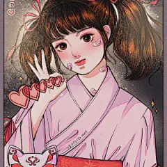 ©哎呦微well 少女插画‖少女头像‖神仙配色 - 堆糖