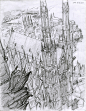Gothic Church, longque Chen : The second style arch I drew is the Gothic and medieval style, two small sketches are the Gothic churches (one tilt down, one tilt up) and  third one is the med age castle. finally, I have chosen the tilt down Gothic church a