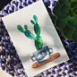 最爱cactus! 水彩工具：温莎牛顿明信片水彩纸、史明克颜料 
（作者：silent风熏） ​
