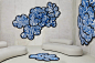 现代风格蓝色创意异形图案地毯贴图