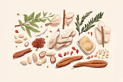 草本植物黄芪中草药药材插画