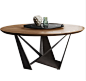北欧实木大圆桌圆形餐桌loft复古创意家用饭桌咖啡桌设计师家具-淘宝网