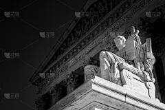 美国最高法院,天空,留白,长椅,水平画幅,无人,开庭审理,户外,法官,国际著名景点