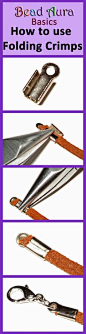 Basics to making jewellery - how to use a folding crimp. Folding crimps are used to fix your jewellery design to a clasp. They&#;39re used on thicker threads that can&#39;t fit into crimps or calottes.
