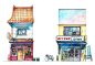 "Tokyo Storefront" series : Watercolour illustration series of old Tokyo shopfronts.