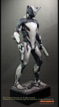 Warframe, full size, promotion statue for TV show and exhibition, Prototype, 225 cm in height, Marc Klinnert, Gaby Klinnert, Studio Oxmox: 