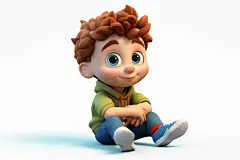 卡通小孩模型图片