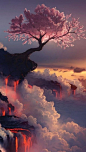 樱花的花语是：生命补充。热烈、纯洁、高尚，严冬过后是它最先把春天的气息带给日本人民，每年3月15日至4月15日就是日本的“樱花节哦”。 (cr:@动漫绘馆) 请点查看大图，太美了~~