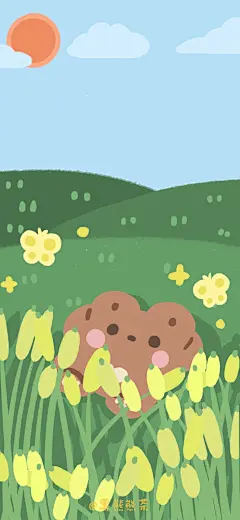 卡通 手机壁纸 小熊 可爱 cr：黑熊熊茶