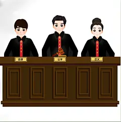 法庭法官人物元素插画